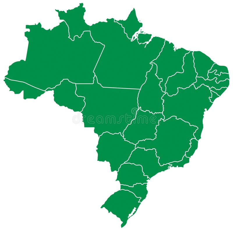 Brazilian map with states green splited 27 illustration. Brazilian map with states green splited 27 illustration