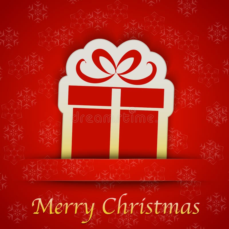Carte cadeaux de la Feliz Navidad con una muestra simple del regalo libre illustration Carte cadeaux de la Feliz Navidad con una muestra simple del regalo libre illustration