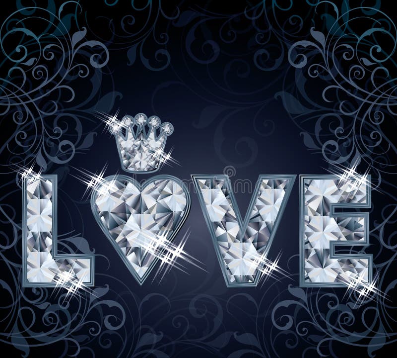 Carte d'amour de diamant illustration stock Carte d'amour de diamant illustration stock