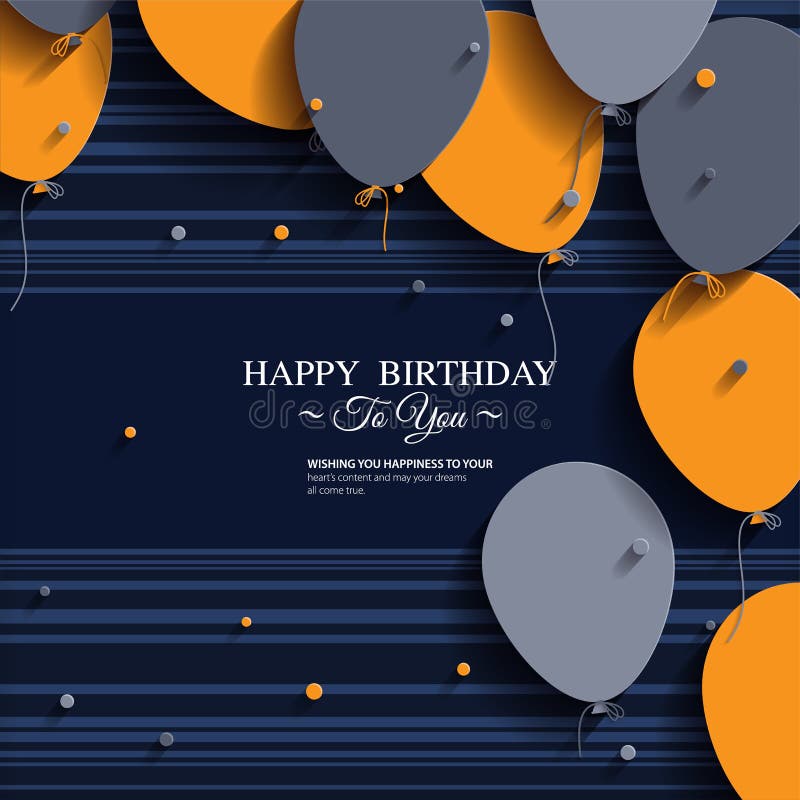 Carte d'anniversaire avec les ballons et le texte d'anniversaire