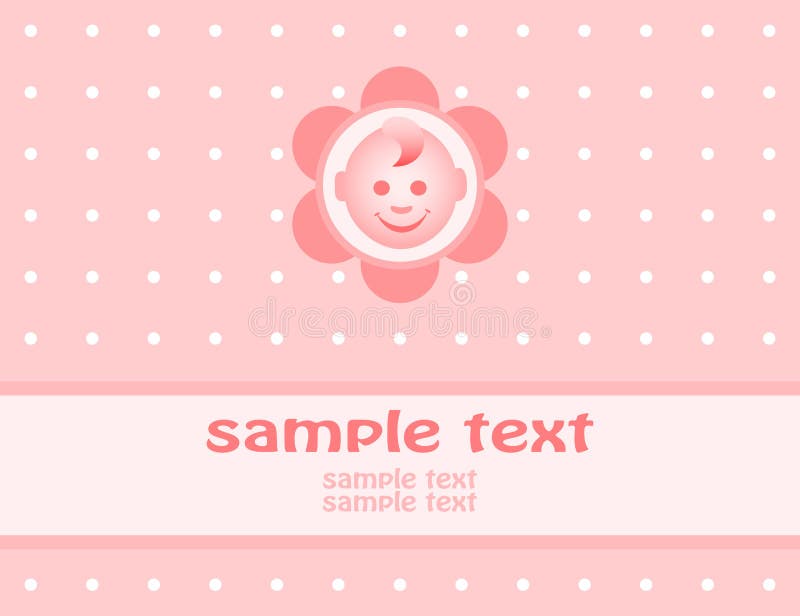 Carte d'annonce de la naissance d'une fille illustration stock