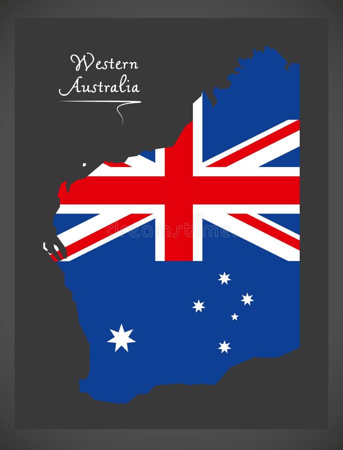 Carte d'Australie occidentale avec l'illustration australienne de drapeau national illustration de vecteur Carte d'Australie occidentale avec l'illustration australienne de drapeau national illustration de vecteur