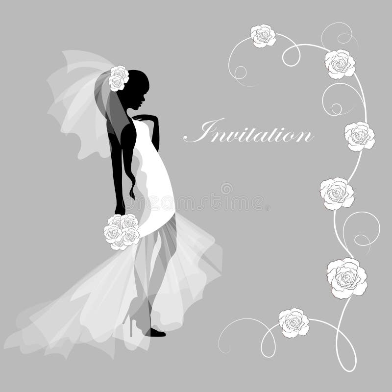 Carte d'invitation de mariage illustration libre de droits Carte d'invitation de mariage illustration libre de droits