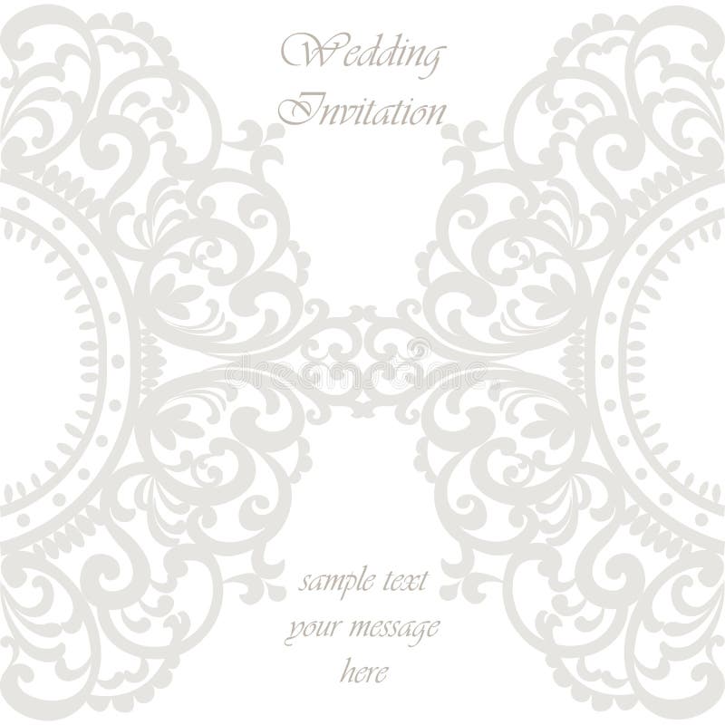 Carte d'invitation de mariage avec l'ornement de dentelle illustration stock Carte d'invitation de mariage avec l'ornement de dentelle illustration stock