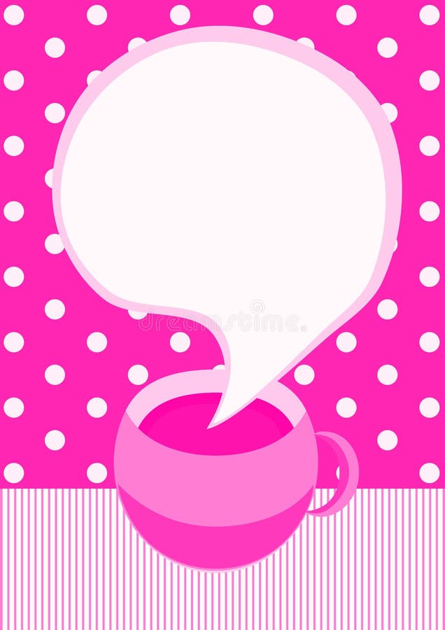 Carte Parlante D'invitation De Tasse De Café Illustration Stock