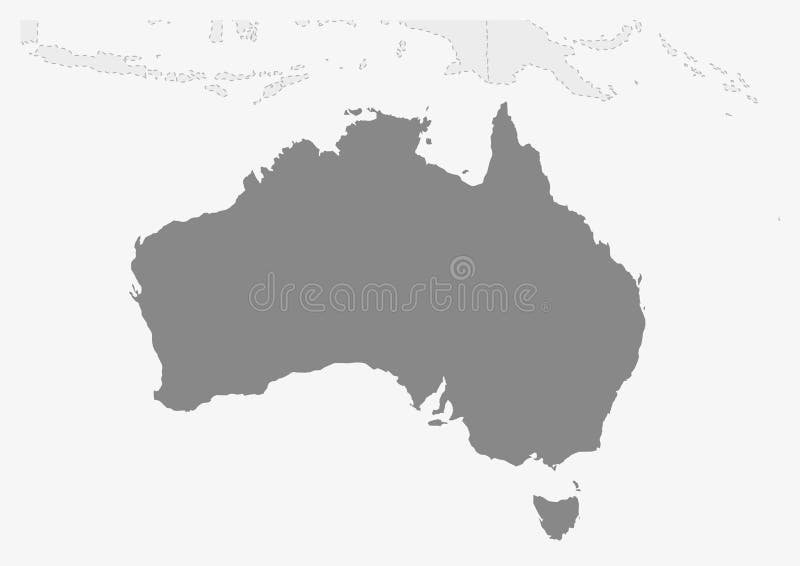 Carte d'Océanie avec la carte accentuée de l'Australie illustration stock Carte d'Océanie avec la carte accentuée de l'Australie illustration stock