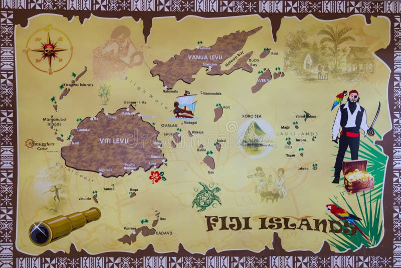 Carte d'îles de Fijian