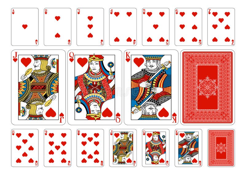 Carte Da Gioco Del Cuore Di Dimensione Del Poker Più L 