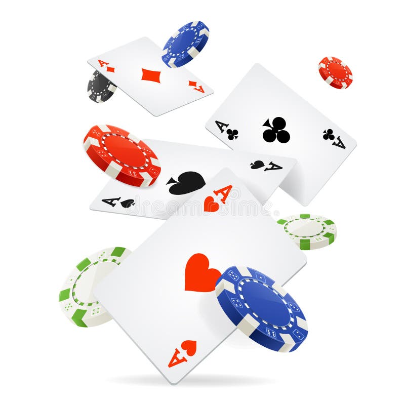 Carte da gioco e poker Chips Fly Vettore royalty illustrazione gratis Carte da gioco e poker Chips Fly Vettore royalty illustrazione gratis