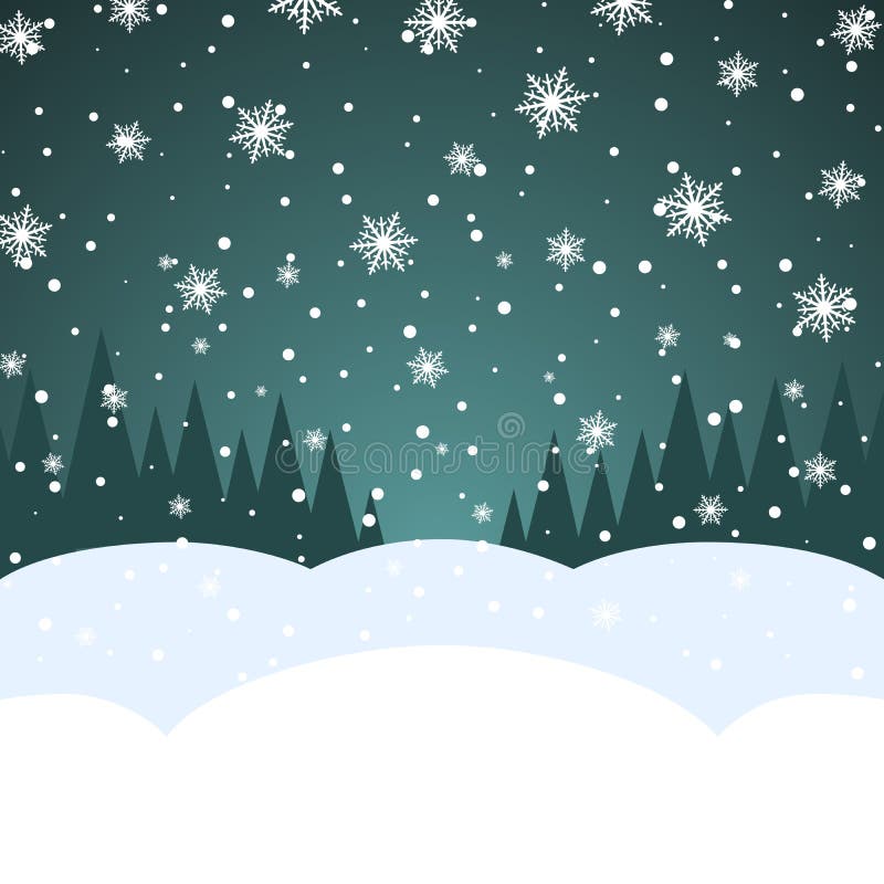 Carte de chutes de neige de Noël illustration libre de droits