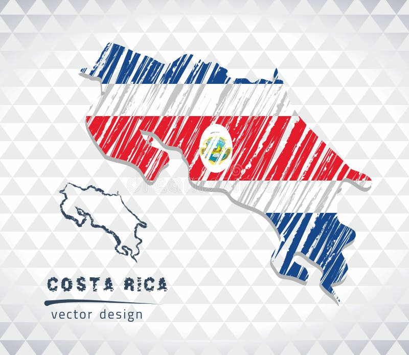 Carte de Costa Rica avec la carte tirée par la main de stylo de croquis à l'intérieur Illustration de vecteur illustration libre de droits Carte de Costa Rica avec la carte tirée par la main de stylo de croquis à l'intérieur Illustration de vecteur illustration libre de droits