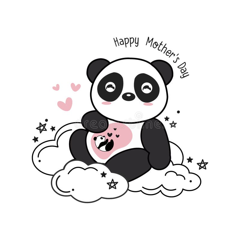 Carte De Fete Des Meres Avec Pandas Panda Mere Calin Bebe Panda Illustration De Vecteur Illustration Du Famille Ours