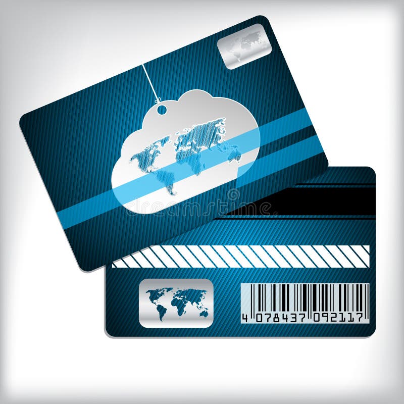 Carte de fidélité avec le nuage et le fond rayé illustration de vecteur Carte de fidélité avec le nuage et le fond rayé illustration de vecteur
