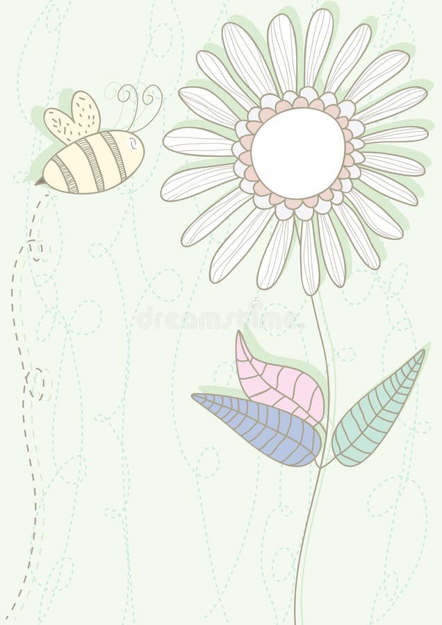 Carte de fleur d'abeille illustration de vecteur Carte de fleur d'abeille illustration de vecteur