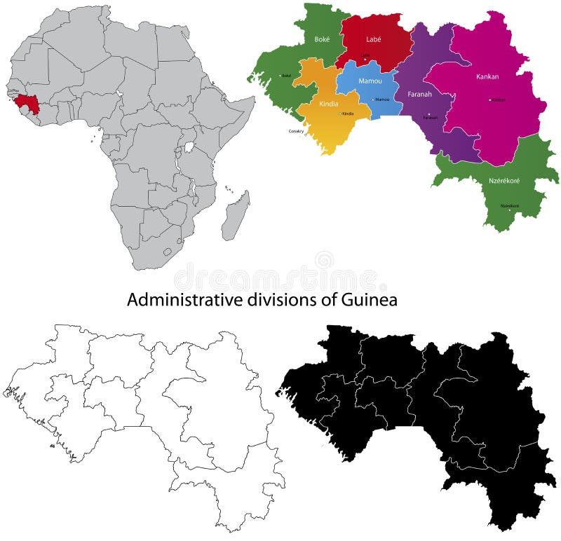 Guinée-Conakry: régions géographiques et administratives