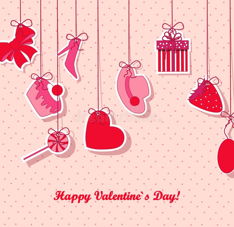Carte de jour du `s de Valentine illustration de vecteur Carte de jour du `s de Valentine illustration de vecteur