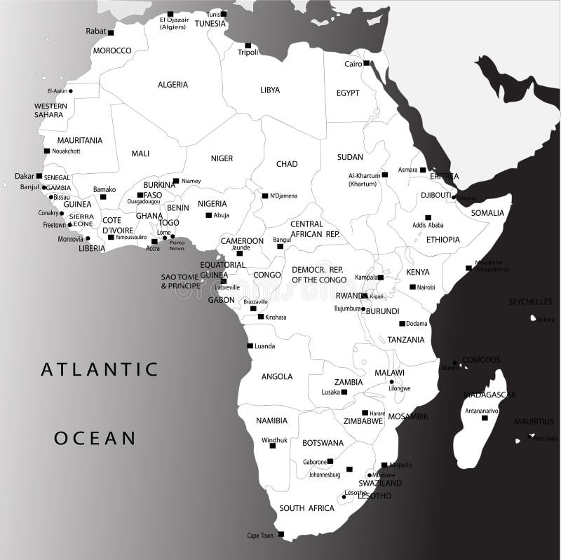 Carte De L'Afrique Politique Illustration de Vecteur ...