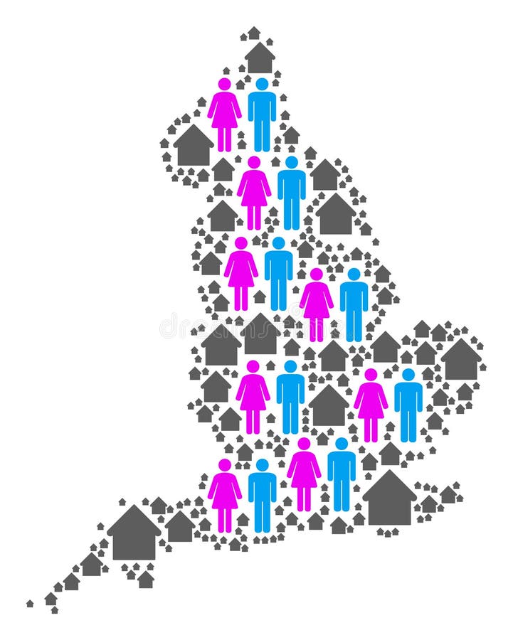 Carte De L'Angleterre De Population Illustration de Vecteur