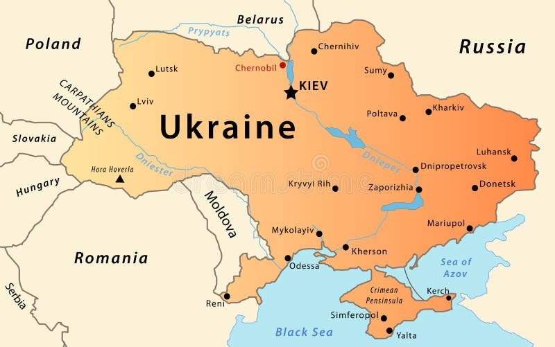 Carte de l'Ukraine illustration stock Carte de l'Ukraine illustration stock