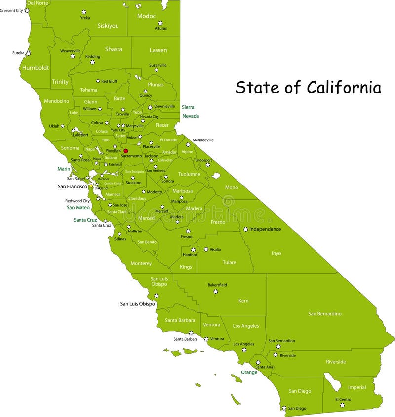 Carte de la Californie illustration de vecteur Carte de la Californie illustration de vecteur