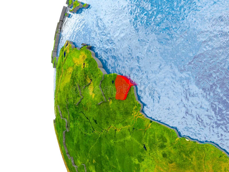 Carte de la Guyane française française sur le modèle du globe illustration de vecteur