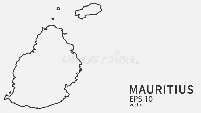 Carte de la ligne vectorielle mauritius. conception vectorielle isolée sur fond blanc. web illustration stock