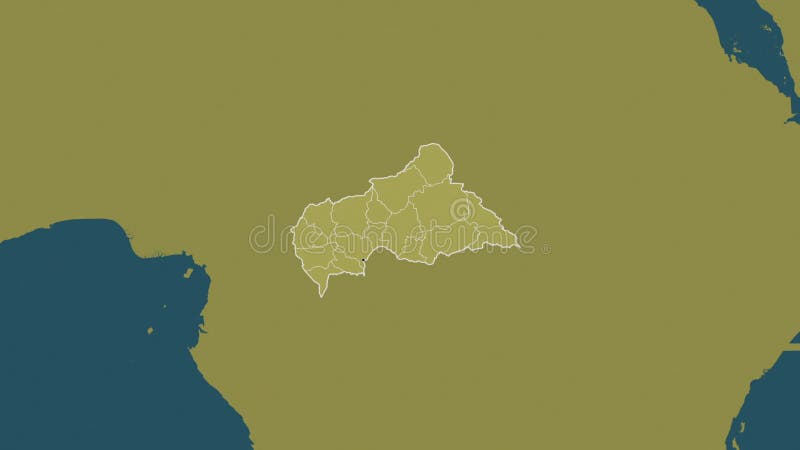 Carte de la République centrafricaine. Régions. Motif. illustration libre de droits