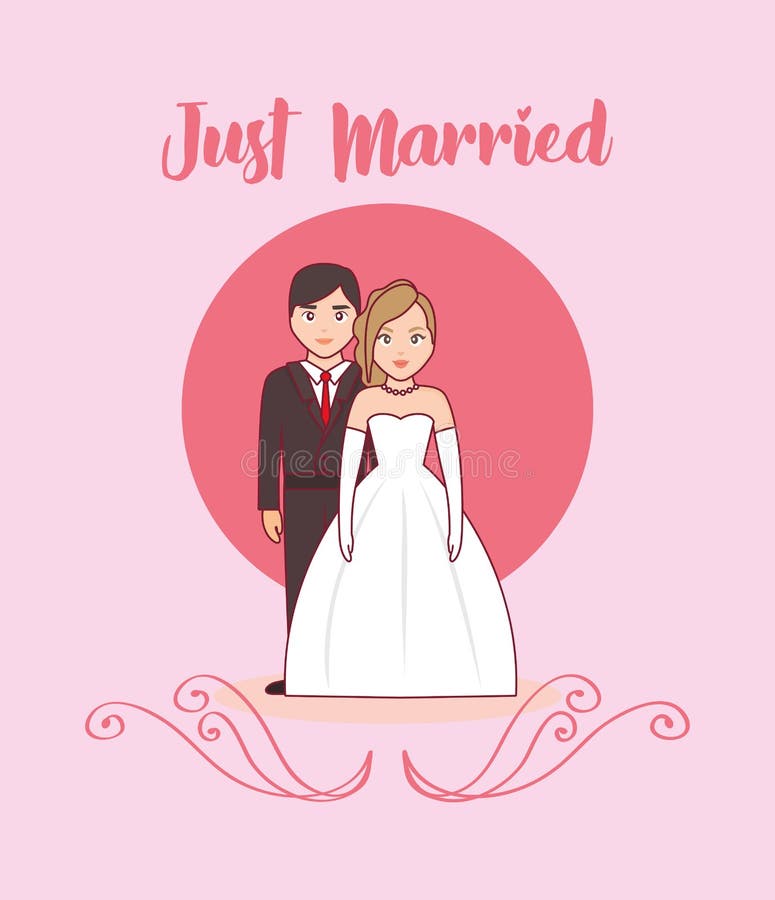 Carte de mariage avec les ménages mariés illustration libre de droits Carte de mariage avec les ménages mariés illustration libre de droits