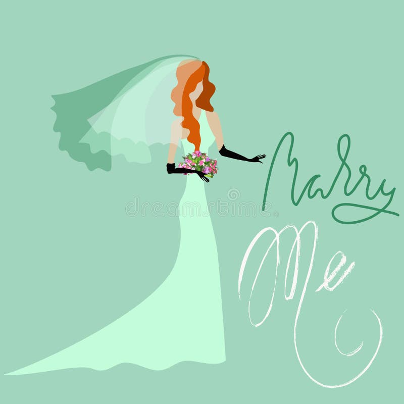 Carte de mariage dans le rétro style Joyeux je Jeune mariée rouge de lettrage grunge dans la robe verte illustration de vecteur Carte de mariage dans le rétro style Joyeux je Jeune mariée rouge de lettrage grunge dans la robe verte illustration de vecteur