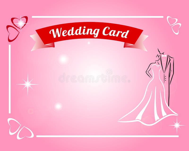 Carte de mariage rose illustration stock Carte de mariage rose illustration stock