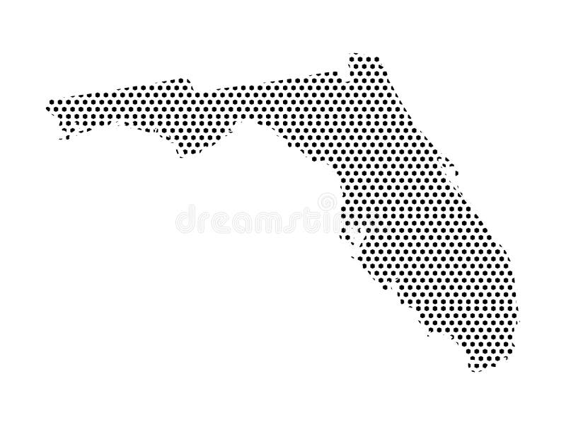 Vector illustration of the Dotted Pattern Map of US State of Florida. Vector illustration of the Dotted Pattern Map of US State of Florida