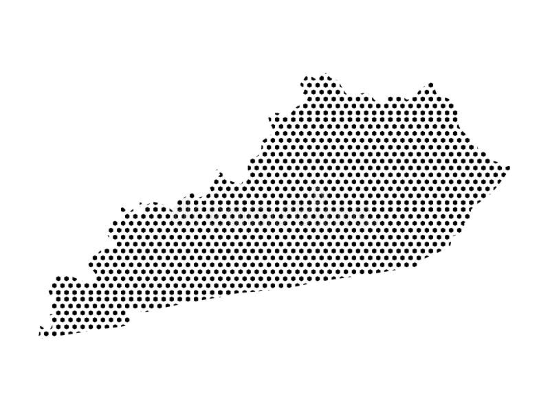 Vector illustration of the Dotted Pattern Map of US State of Kentucky. Vector illustration of the Dotted Pattern Map of US State of Kentucky