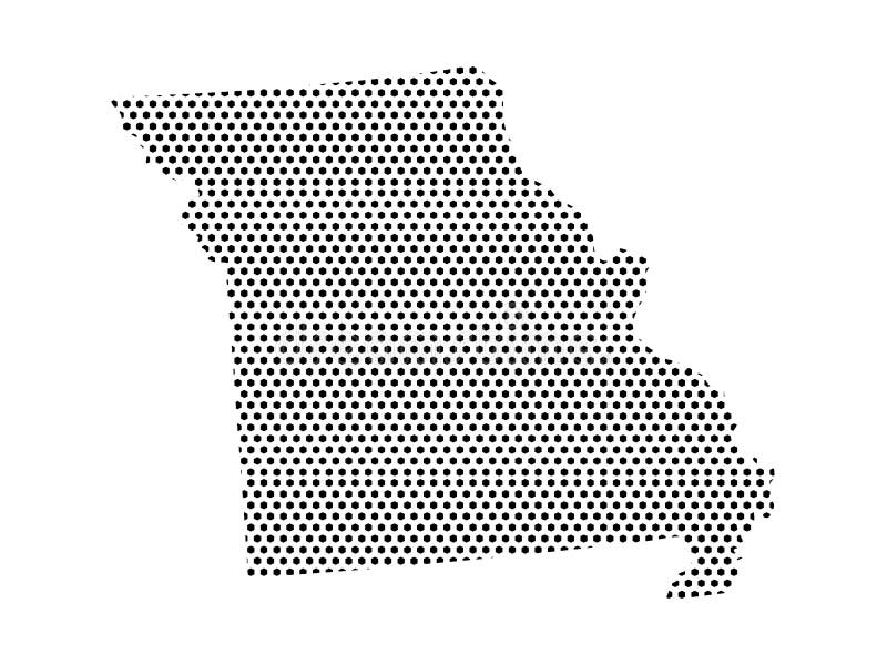 Vector illustration of the Dotted Pattern Map of US State of Missouri. Vector illustration of the Dotted Pattern Map of US State of Missouri