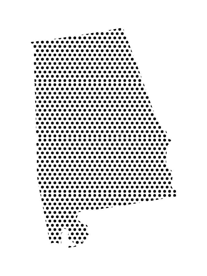 Vector illustration of the Dotted Pattern Map of US State of Alabama. Vector illustration of the Dotted Pattern Map of US State of Alabama