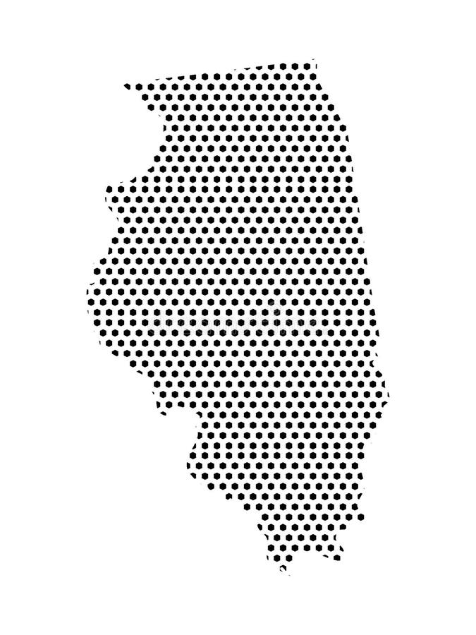 Vector illustration of the Dotted Pattern Map of US State of Illinois. Vector illustration of the Dotted Pattern Map of US State of Illinois