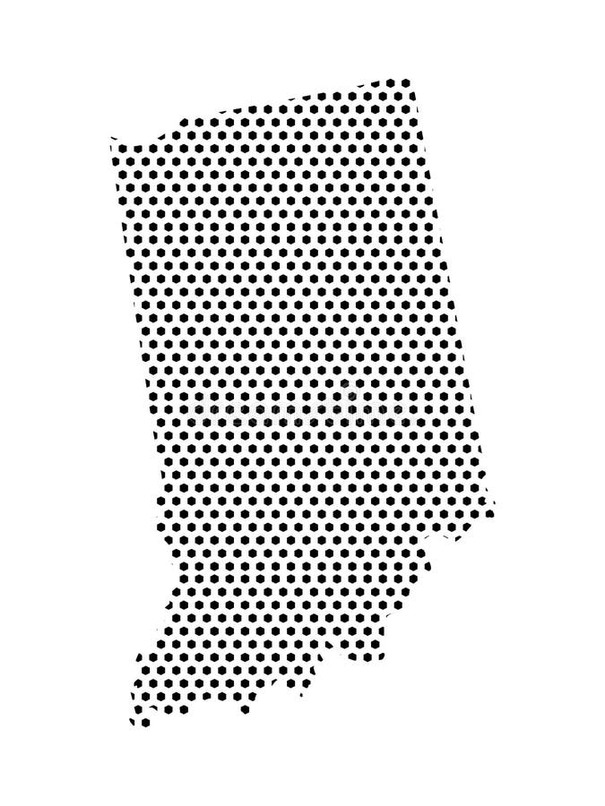 Vector illustration of the Dotted Pattern Map of US State of Indiana. Vector illustration of the Dotted Pattern Map of US State of Indiana