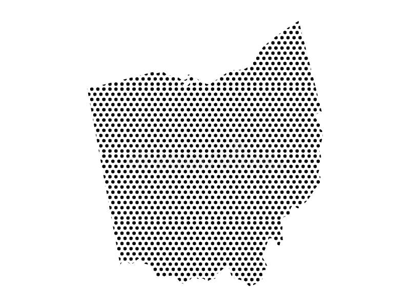 Vector illustration of the Dotted Pattern Map of US State of Ohio. Vector illustration of the Dotted Pattern Map of US State of Ohio