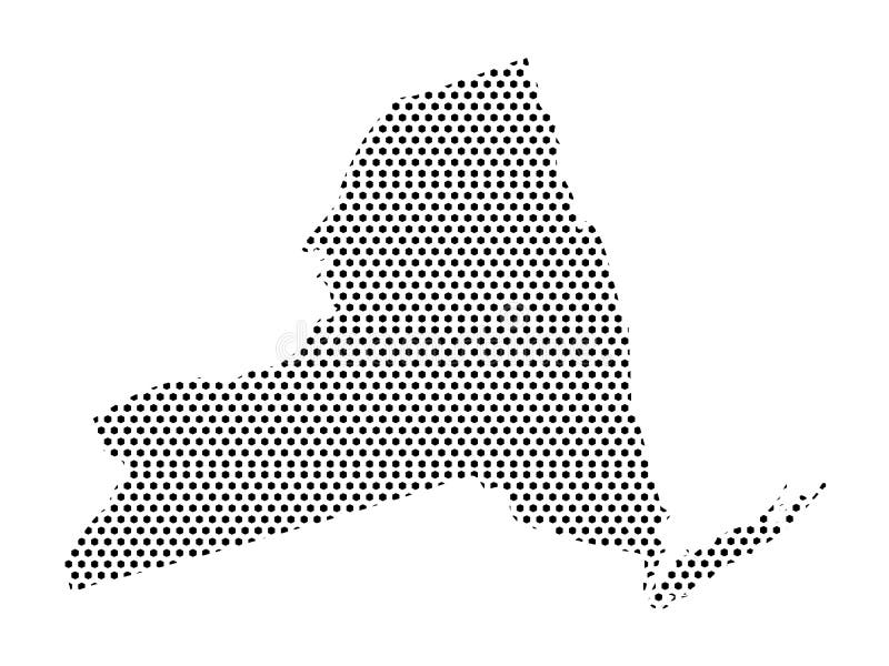 Vector illustration of the Dotted Pattern Map of US State of New York. Vector illustration of the Dotted Pattern Map of US State of New York