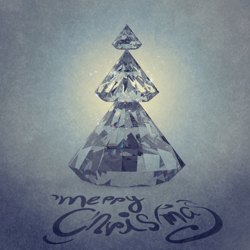 Carte de Noël avec l'arbre de Noël de diamants images libres de droits Carte de Noël avec l'arbre de Noël de diamants images libres de droits