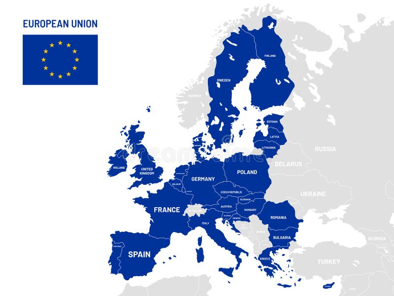 Carte Dunion Europenne Pays Membres Due Illustration De
