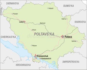 Carte De Poltava Oblast Illustration De Vecteur Illustration Du 