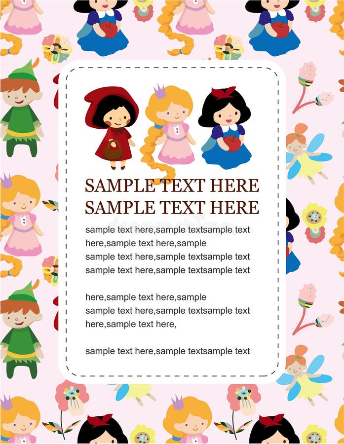 Carte de princesse de dessin animé illustration de vecteur