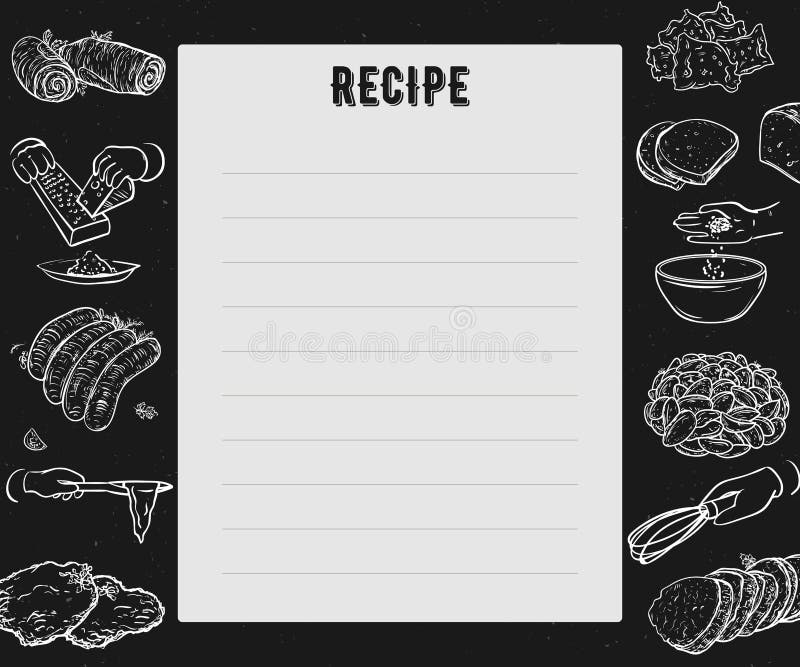 Modèle De Page De Livre De Cuisine Pour écrire Des Recettes