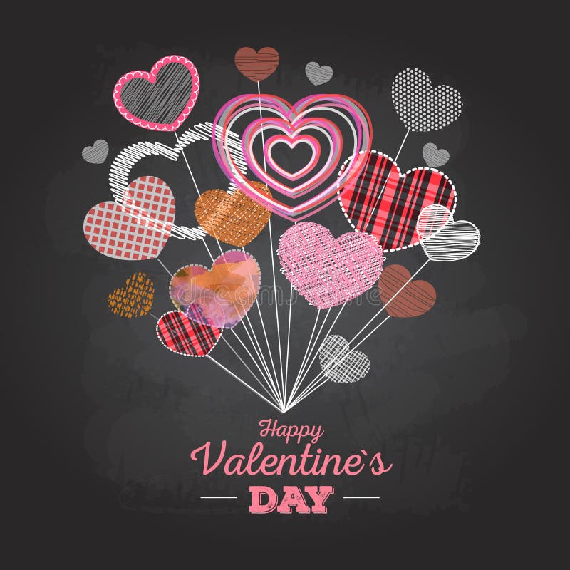 Carte de Saint-Valentin avec des coeurs d'amour illustration libre de droits Carte de Saint-Valentin avec des coeurs d'amour illustration libre de droits