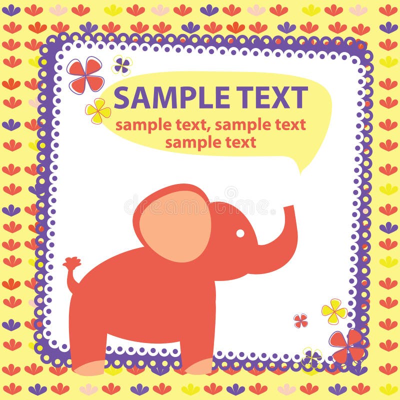 Carte vectorielle avec éléphant illustration libre de droits