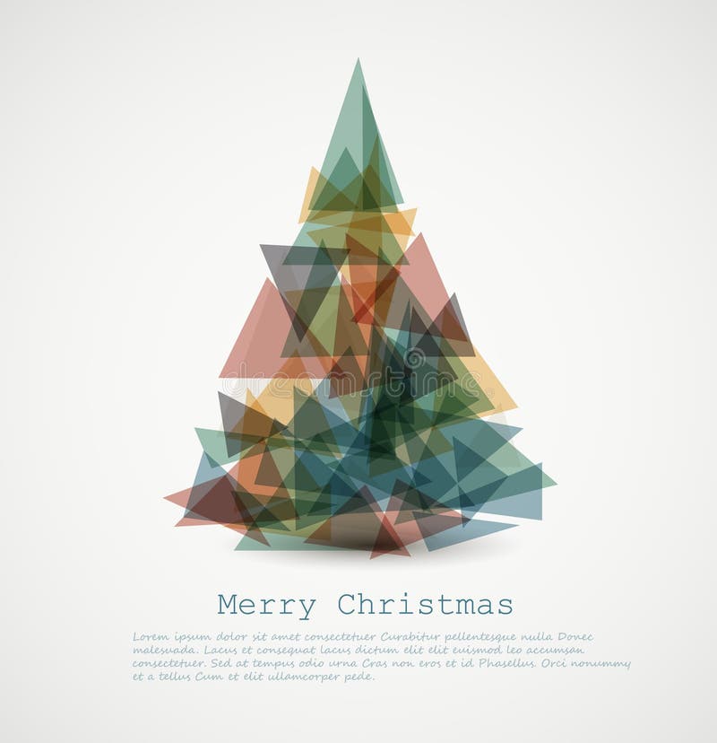 Carte de vecteur avec le rétro arbre de Noël abstrait illustration libre de droits Carte de vecteur avec le rétro arbre de Noël abstrait illustration libre de droits