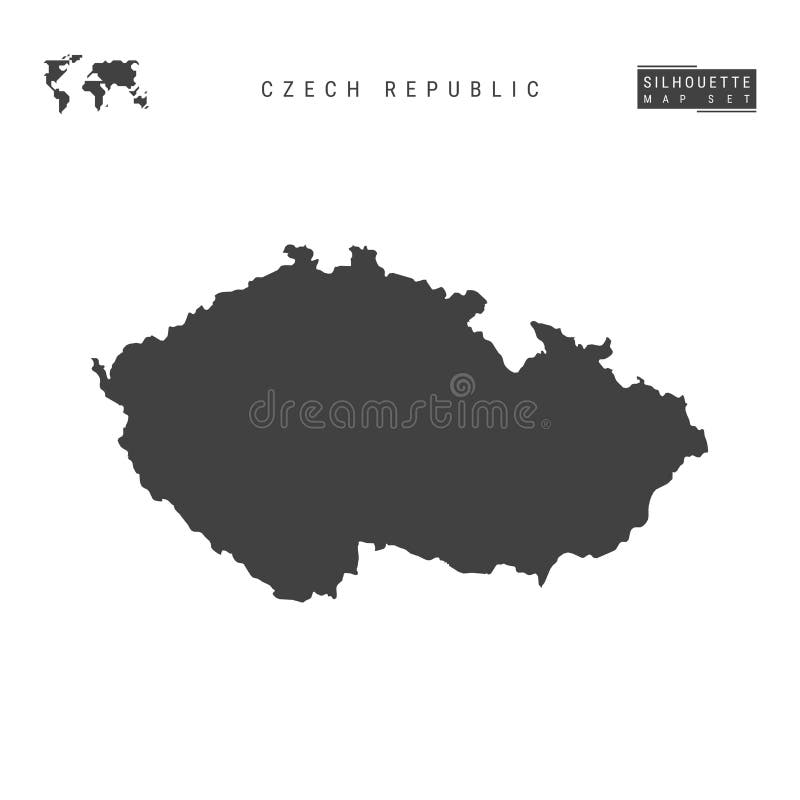 Carte de vecteur de République Tchèque d'isolement sur le fond blanc Carte noire Haut-détaillée de silhouette de Tchèque illustration libre de droits Carte de vecteur de République Tchèque d'isolement sur le fond blanc Carte noire Haut-détaillée de silhouette de Tchèque illustration libre de droits
