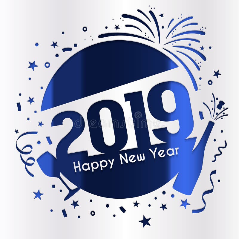 Carte de vœux pour le Nouvel An 2019 illustration libre de droits