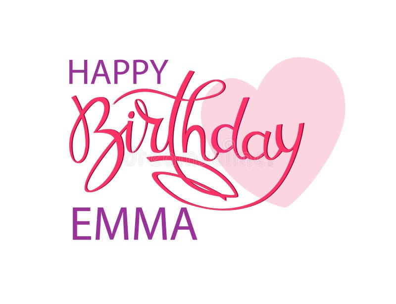 Birthday Greeting Card For Precious Elegant Hand Lettering And A Big Pink Heart Isolated Design Element Illustration De Vecteur Illustration Du Amour Reception
