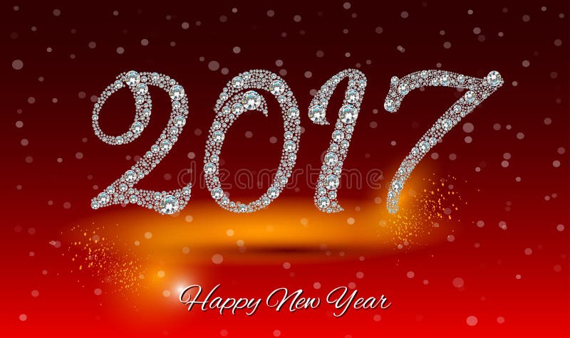 Carte de voeux 2017 de bonne année Fond de diamant illustration libre de droits Carte de voeux 2017 de bonne année Fond de diamant illustration libre de droits